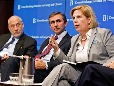 Adele Morris addresses concerns about competitiveness in regards to a carbon tax at Brookings event April 18, 2017