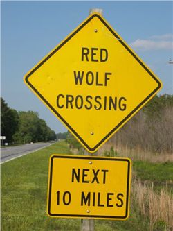 Red Wolf Sign