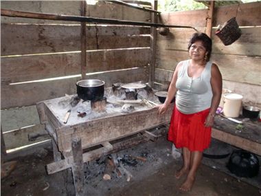 Traditional inefficient wood-burning stove, Panama Canal Watershed