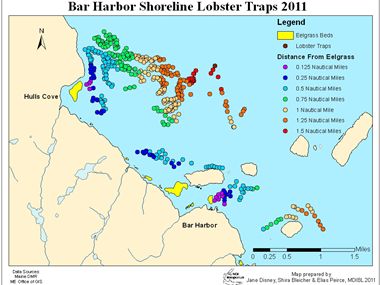 Map of lobster trap locations
