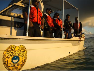 Palau's conservation officers at work