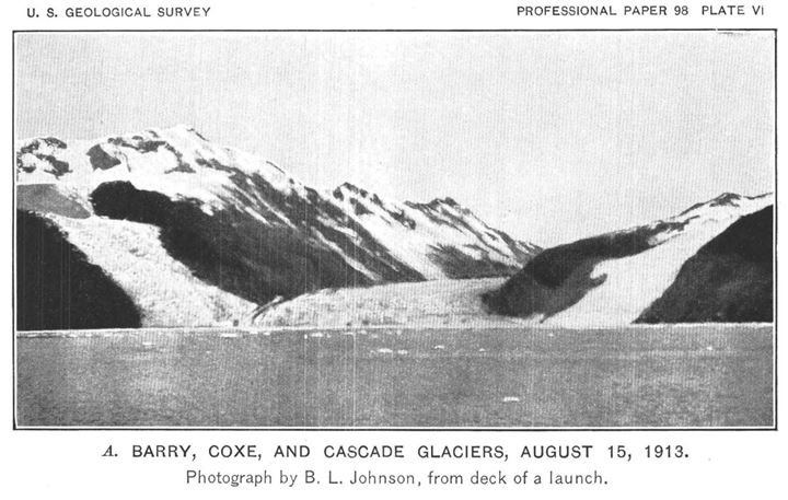 Barry, Coxe, and Cascade Glaciers Aug., 1913