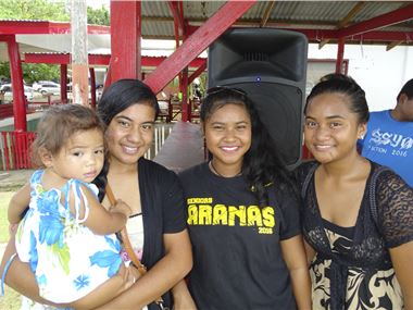Community members at Helen Reef, Palau