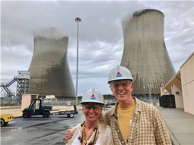 Barrett & Peggy Walker on Foundation site visit to Plant Vogtle's existing nuclear plant.  Reactors 1 & 2 were completed in 1987 & 1989.