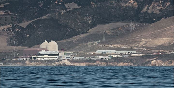 View from offshore of Diablo Canyon Nuclear Power Plant