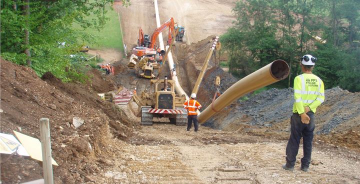 Gas pipeline under construction