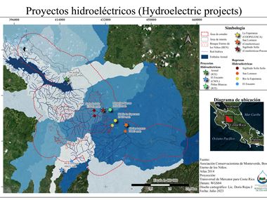 Map of hydroelectric projects in study area