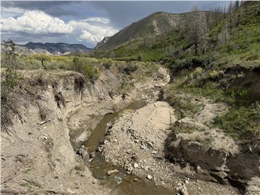 Deeply eroded stream channel
